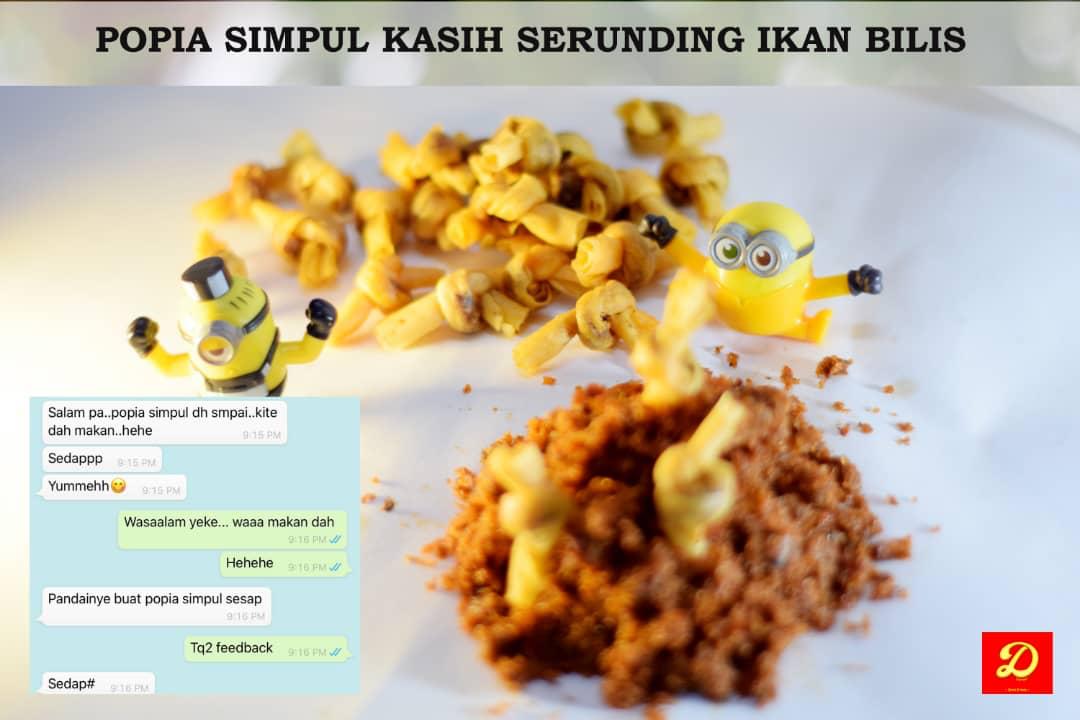 Popia Simpul Kasih Seruding Ikan Bilis 1kg Pubi Perak