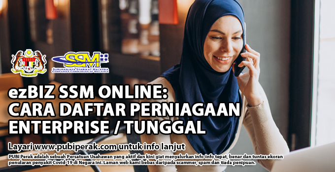 SSM ONLINE CARA DAFTAR PERNIAGAAN ENTERPRISE / TUNGGAL PUBI Perak